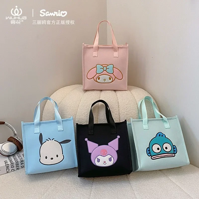 Hello Kitty Cosmetic Bag Melody Purses and Handbags for Women Sanrio Hand Wash Pouches Kuromi Tote Case Kawaii Mummy Boxes