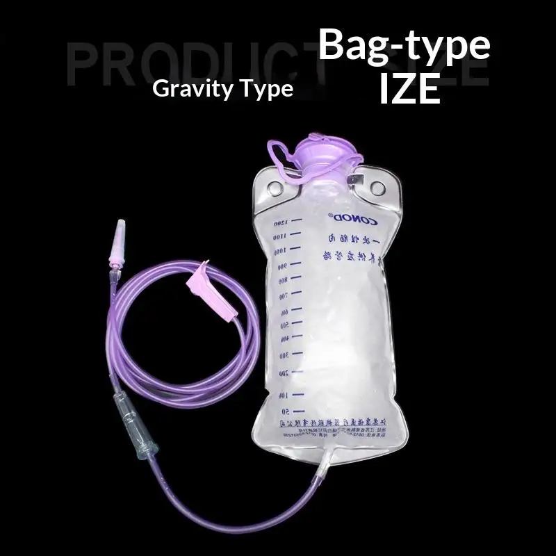 {+} 1200ml  Plastic Feeding Bag Enteral Nutrition Supply Bag Nasal Feeding Nutrient Gravity Pump Transparent Tube Bag
