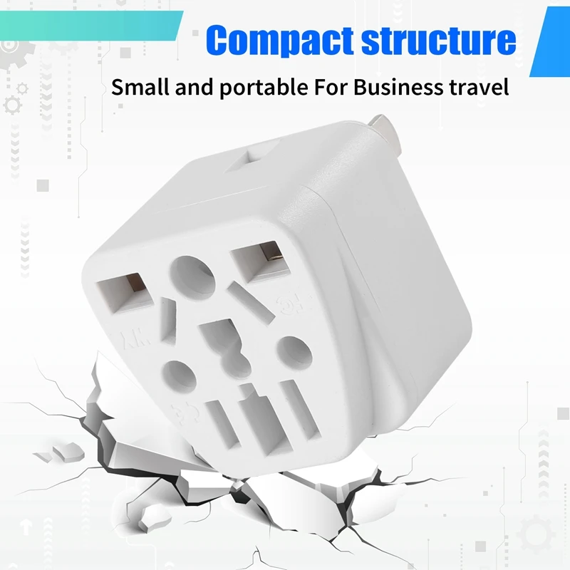 A15R -US Travel Plug Adapter EU/UK/AU/In/CN/JP/Asia/Italy/Brazil To USA (Type B), 3 Prong USA Plug, Charger Converter