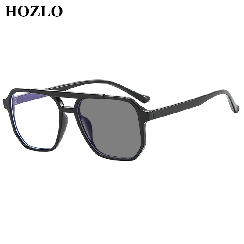 

Fashion Retro Double Bridge Photochromic Myopia Glasses for Women Nearsighted Sunglasses Men Shortsighted Spectacles 0,-0.5~-6.0