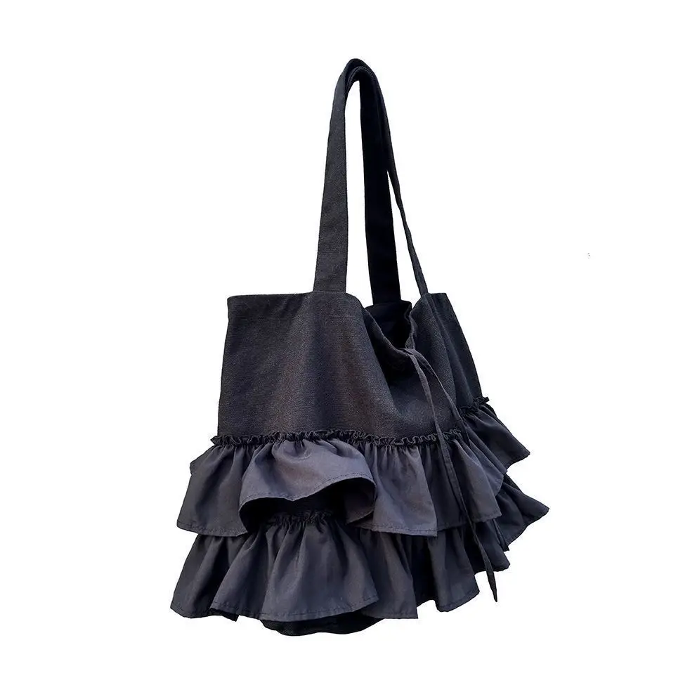 High Quality Women Bag Ruffles Ruched Lace Fashion Sweet Girls Shoulder Bag Handbag High-Capacity Women Bag