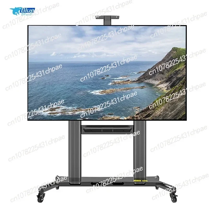 Mobile TV Stand Rolling TV Cart Floor Stand with Mount on Lockable Wheels Height Adjustable Shelf for 100 Inch TV Stand