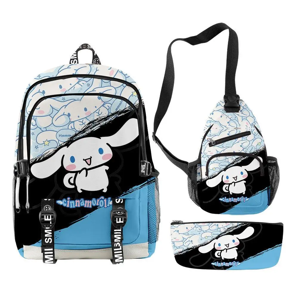 

Sanrios Cinnamoroll Kuromi Mymelody Cartoon Oxford cloth Waterproof Backpack Large Capacity Student Schoolbag Travel Rucksack