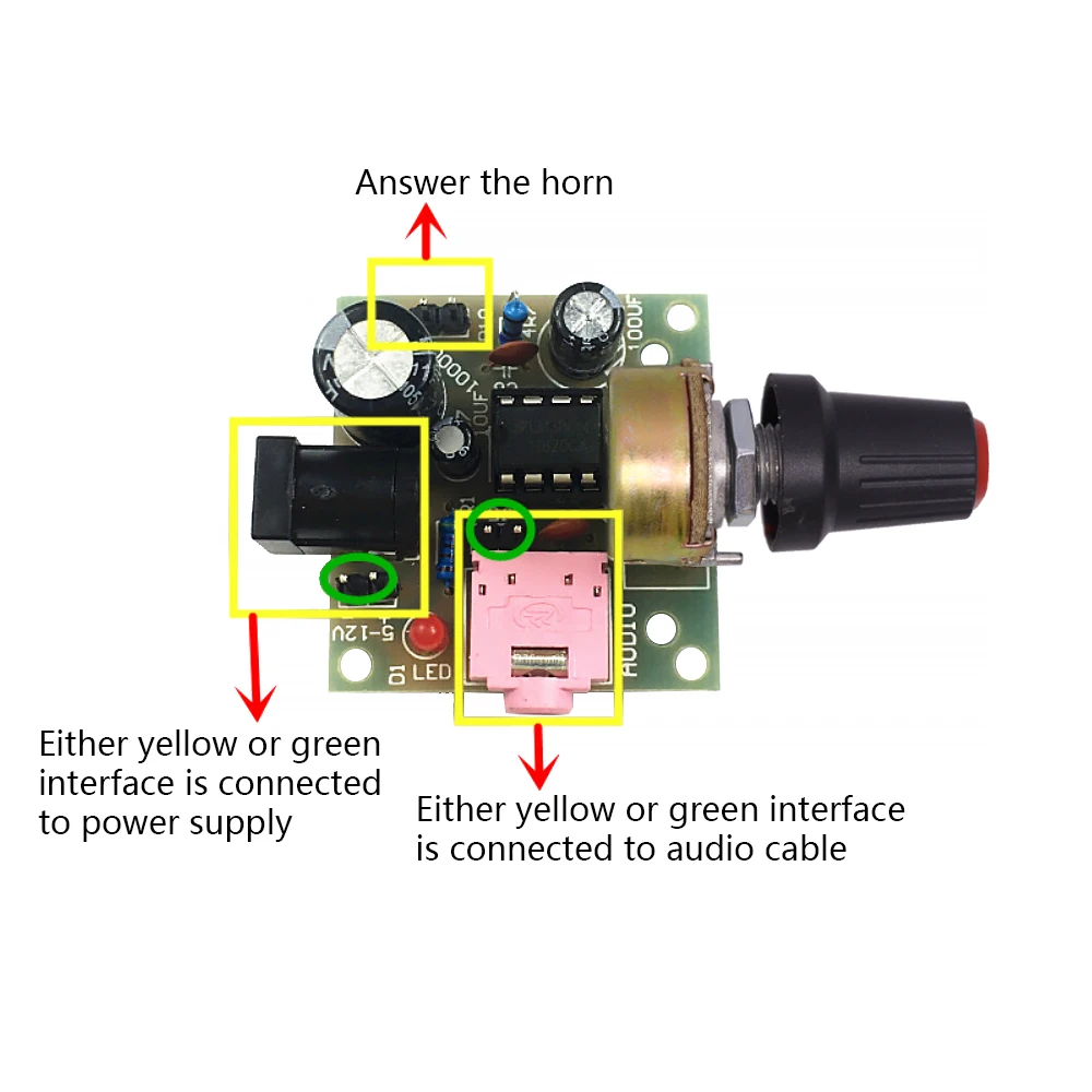 LM386 Mini Audio Amplifier DIY Kit 3.5mm 3V-12V Power Amplifier Suite Trousse Amplificador Module Board Beyond TDA2030