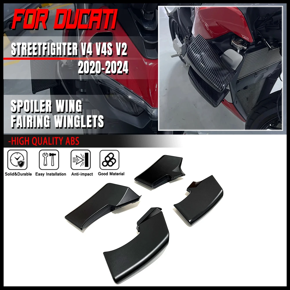 Winglets Wings Spoiler Fxed For DUCATI Streetfighter V4 V4S V2 2020 2021 2022 2023 2024 Motorcycle Body Winglet Wing Kit