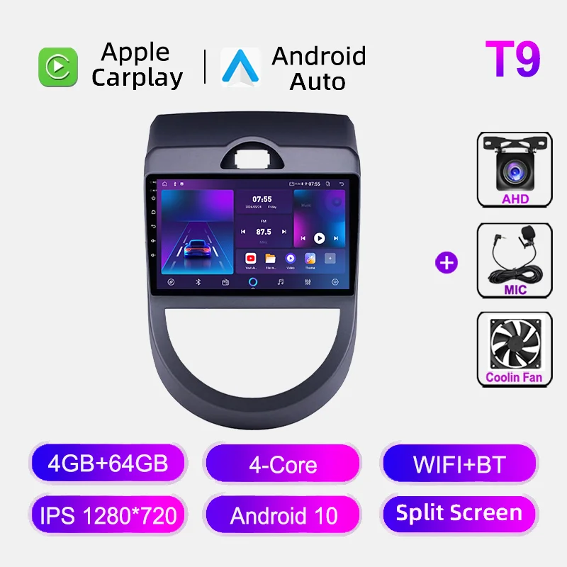 4G Wifi Android Autoradio Voor Kia Soul 2008-2011 Multimedia Videospeler Navigaion Gps Carplay Auto Head Unit Stereo 8 + 128Gb