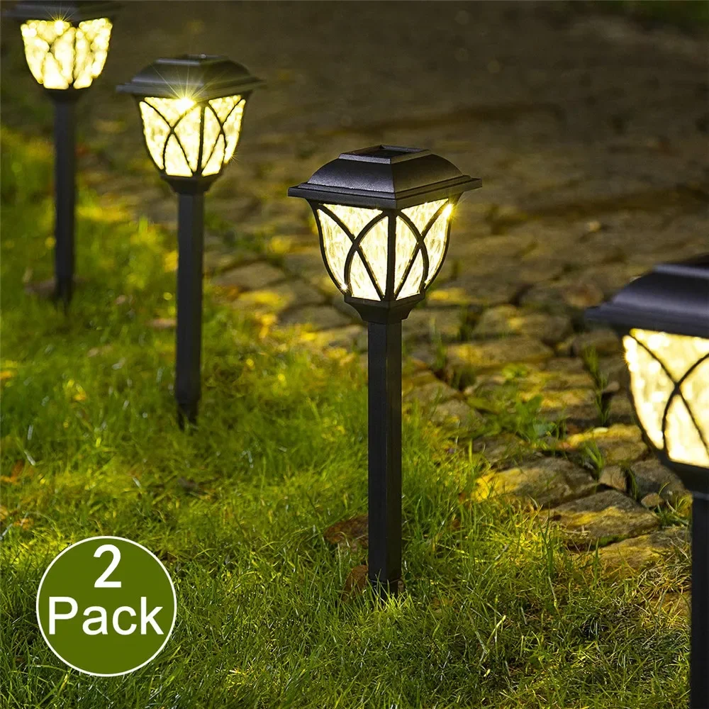 

2Pcs Solar Led lights Outdoor Waterproof Plug in the ground Lawn Lamps Pathway Landscape Lighting Yard Patio garden decoration