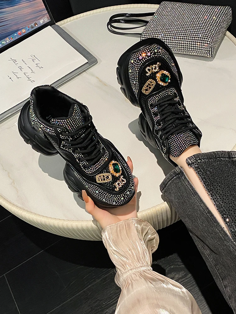 Women's Sneakers With Platform Korean Ladies Shoes Woman-shoes Tennis Female Thick Sole Fashion Casual Roses Trainers 2024