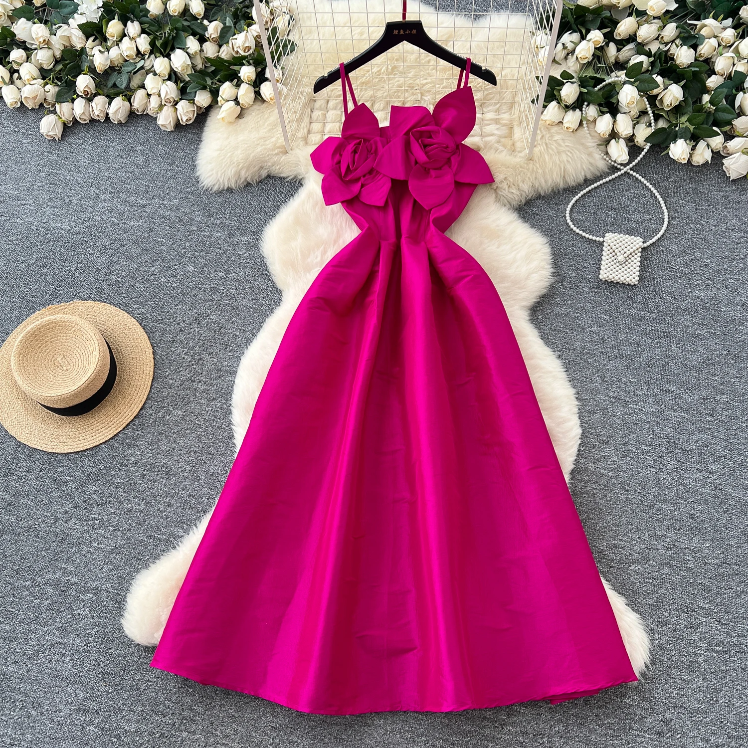 

Chic vintage floral sleeveless dress Elegant Fairy korean fashion Boho Sundress women clothing ceremony dresses