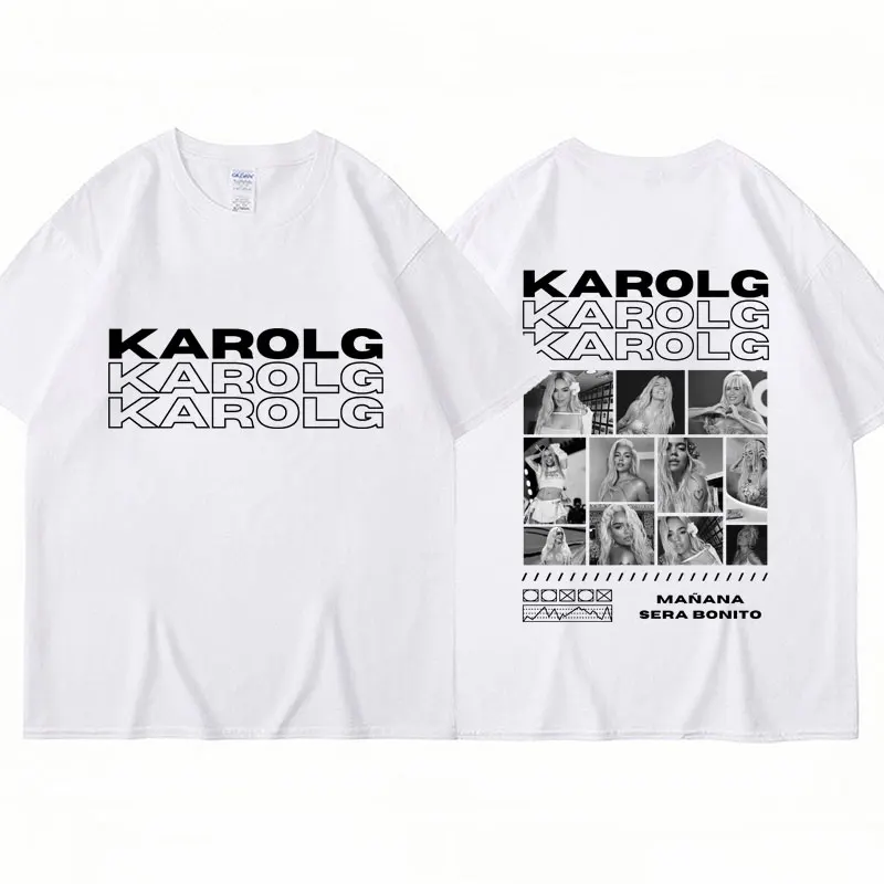 Karol G Manana Sera Bonito Print T Shirt Men Women Vintage Gothic Fashion T-shirt Oversized 100% Cotton T Shirts Streetwear Gift