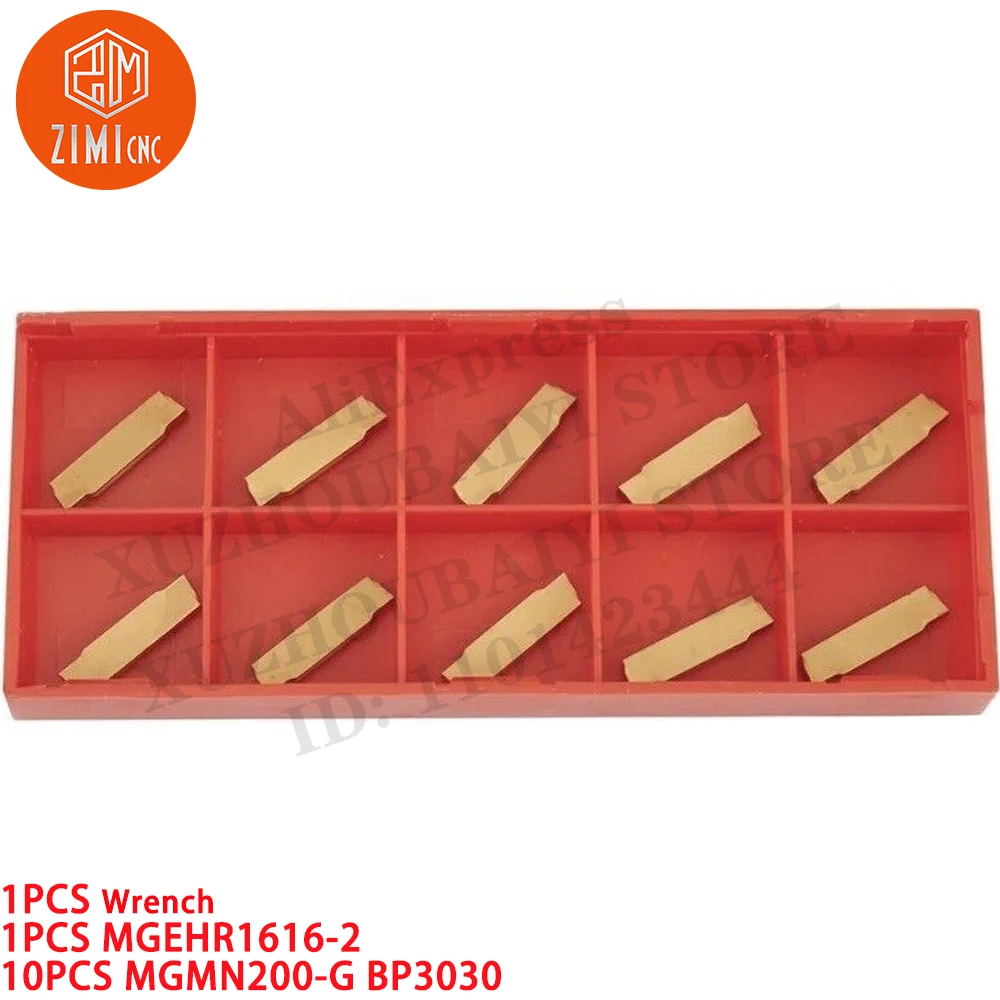 1 قطعة MGEHR1616-2 مخرطة الحز تحول حامل أداة + 10 قطعة MGMN200-G BP3030 إدراجات كربيد معدن سي ان سي ميكانيكي أدوات القطع