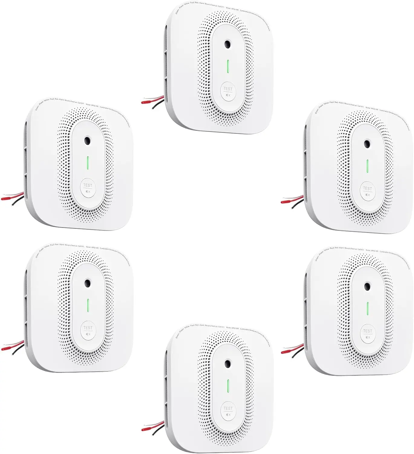 

Smoke Detector Carbon Monoxide Detector Combo Hardwired with Voice Location, Hardwired Interconnected Smoke and Carbon