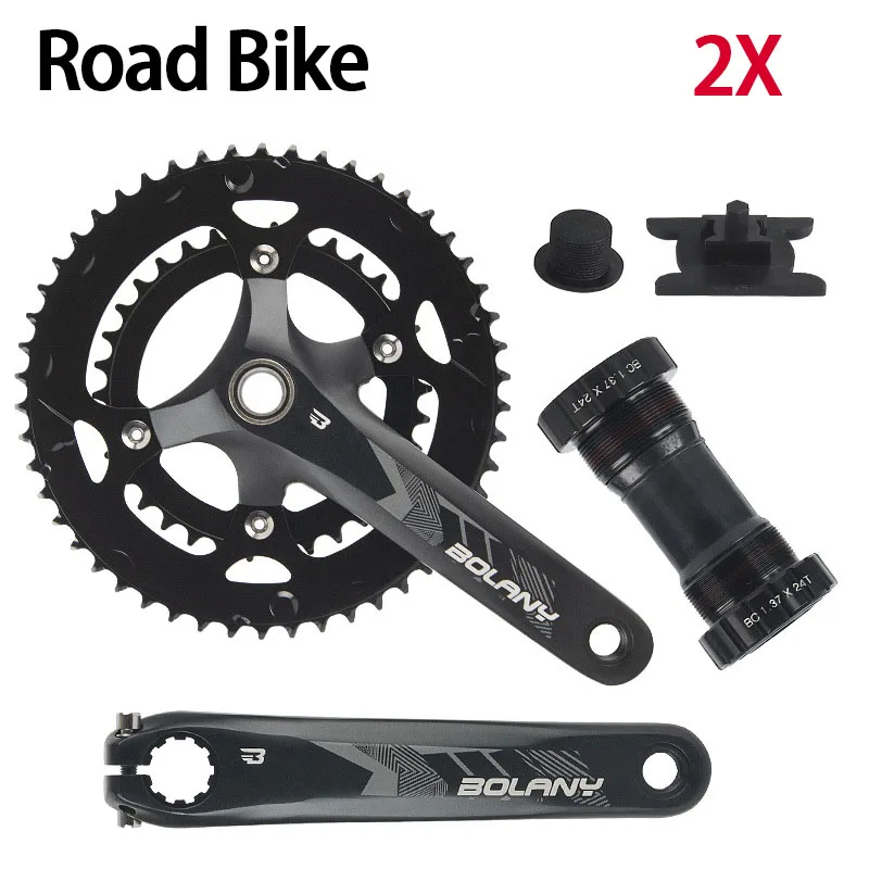 Bolany 170mm Road bike Integrated Crankset 24mm hollowtech crankset 2x double 110 bcd chainring 50 34 aluminum Alloy Crank