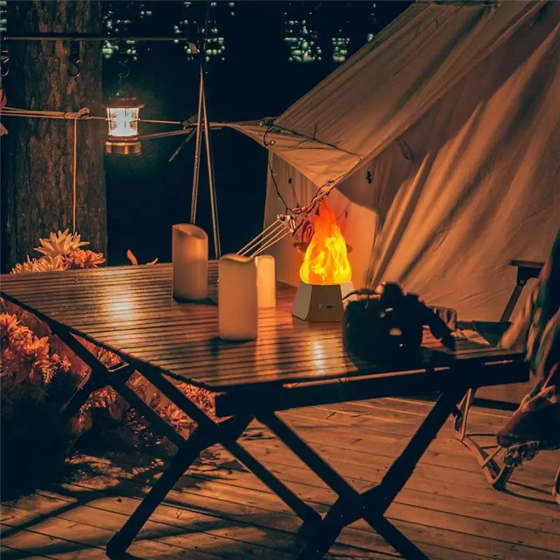 AUAU-LED Simulation flamme lampe LED flamme lampe extérieure Camping jardin paysage décoration lampe Table à manger décoration