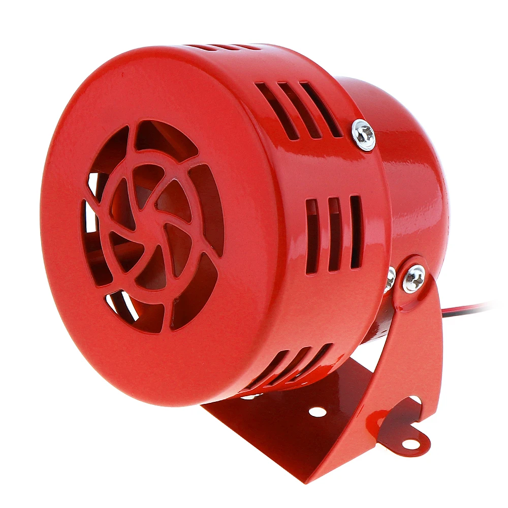Universal 12V Red Motor Driven Alarm Automotive Air Raid Siren Horn for Motorcycle / Car /Truck, Metal Horn Alarm Siren Speaker