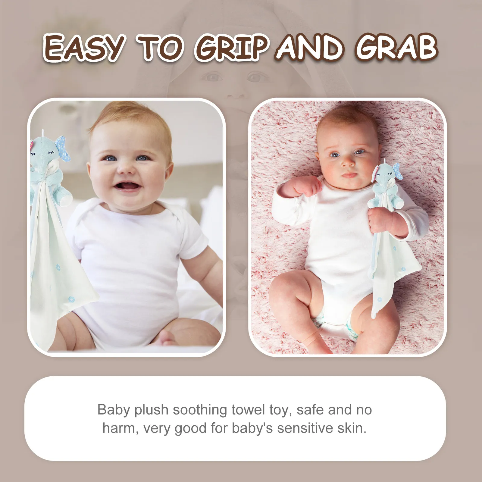 

Baby Security Blanket Animal Shape Soothing Towel Nursery Snuggle Infant Security Blanket for Babies Baby Soothing Towel