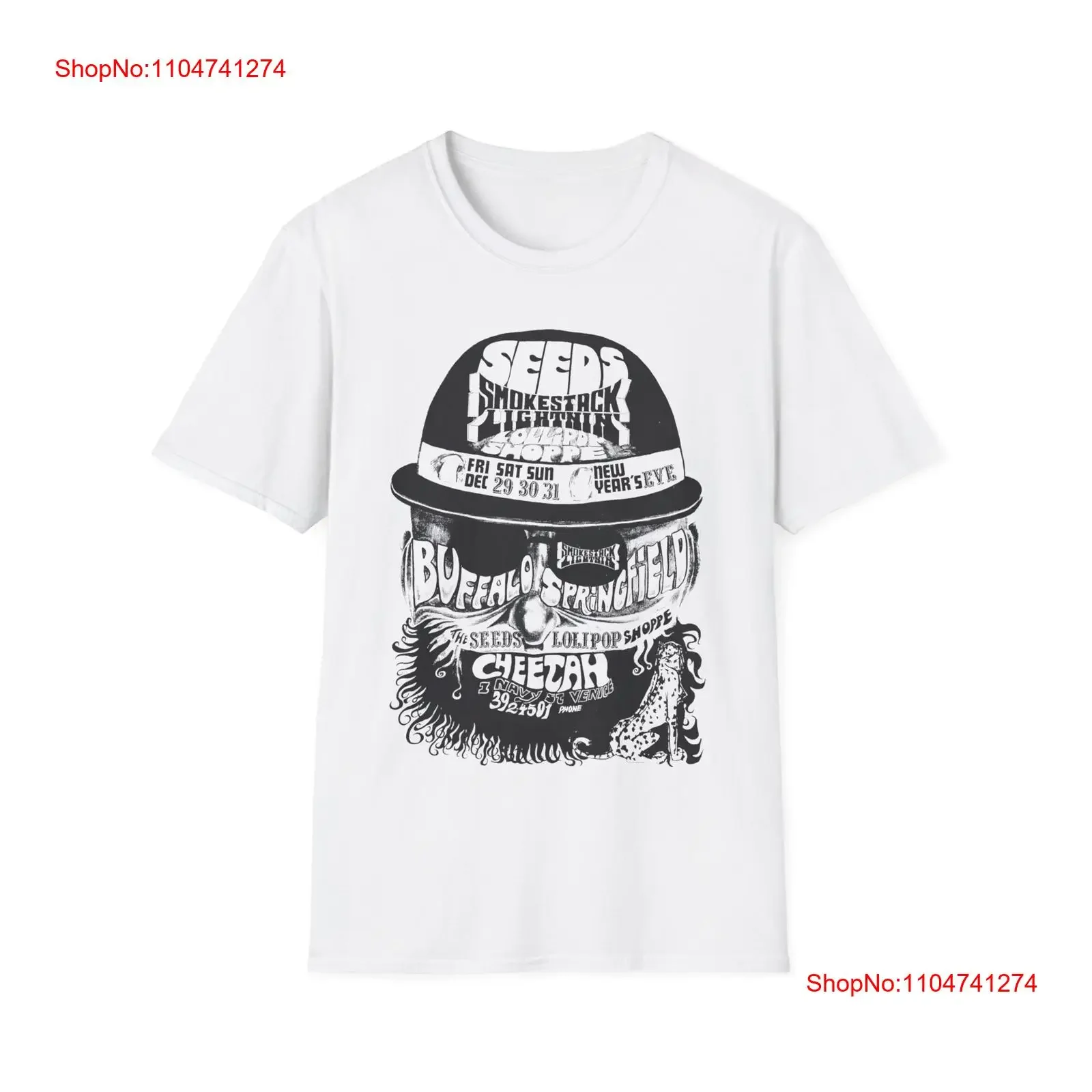 Camiseta con póster de espectáculo de los años 60, ropa de calle lavada vintage para hombre, ropa de calle estirada y versátil con semillas de búfalo, springfield lolipop shoppe