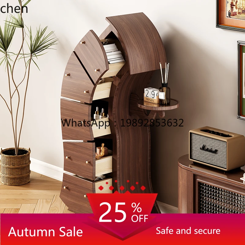 

solid wood creative bedroom storage cabinet living room robot chest of drawers against the wall storage