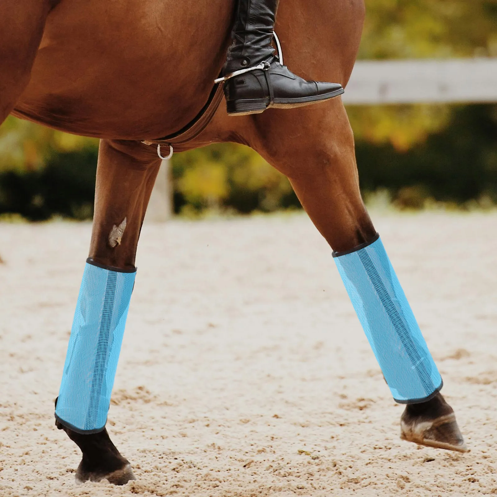 4Pcs Professional Horse Leg Mesh Boots Breathable Design Prevents Heat Uncomfortable Built in Support Bars Convenient
