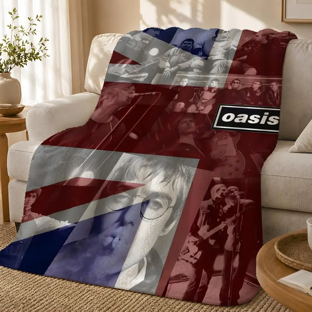Britpop Band O-Oasis Throw 1pc Flannel Blanket Soft Lightweight Warm Cozy For Bedroom Sofa Bed