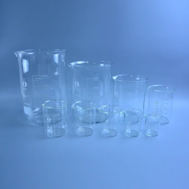 1000ml Low Form Beaker Chemistry Laboratory Borosilicate Glass Transparent Beaker Thickened with spout 1PC