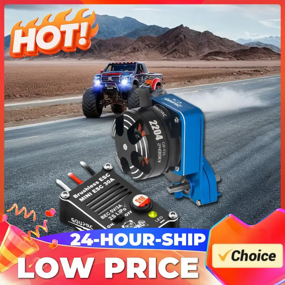 

Бесщеточный мотор 2204 2400KV с трансмиссией и бесщеточным регулятором скорости 30A для модернизации радиоуправляемого краулера Axial SCX24 масштаба 1/24