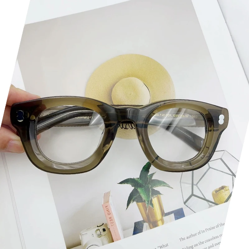 2025 Glasses Frame Men High Quality Thick Acetate Square Brand Handmade Women Prescription Eyeglass Support Photochromic Lenses