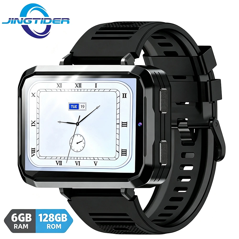 Flagship JT9 4G Smart Watch Android 10 2.4" AOMLED Large Screen MTK6762 Octa Core 6GB Ram 128GB Rom Real 5+13MP Camera WIFI GPS