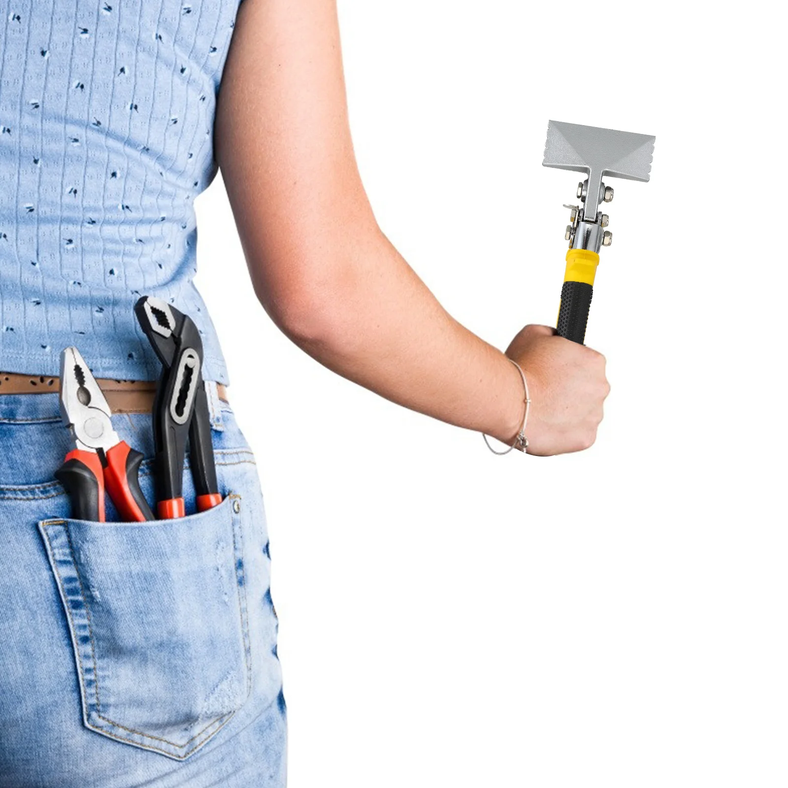 أداة الخياط اليدوية مقبض مريح الانحناء الصفائح المسطحة المعدنية القناة الصلب العروة الخياط الثقيلة مطلي زلة مقاومة قبضة #1