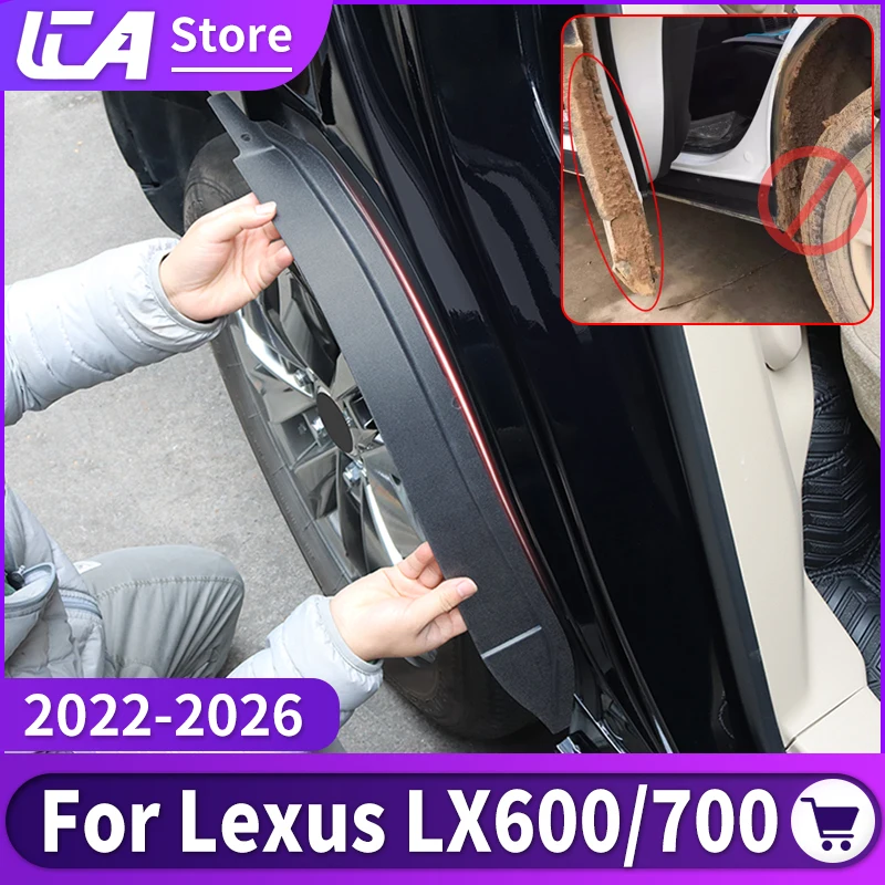 

For Toyota Lexus LX600 LX700 600 700 2022-2026 Rear Mud Flaps Anti-Splash Paint Protection No Drill Car Styling Accessories