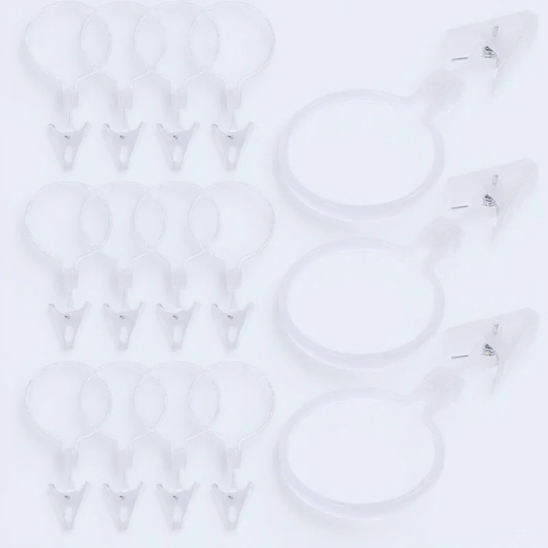 

80pcs Clips With Rings For Shower Curtain Drapes Tapestry Household Curtain Ring Clip Accessories Drapery Hanging Rings