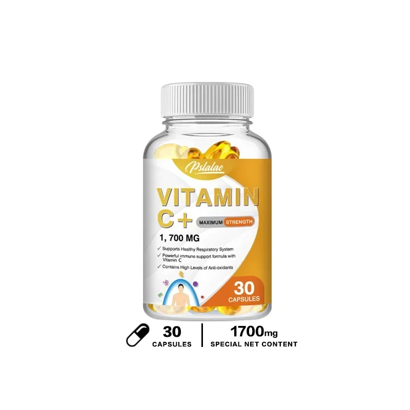 Vitamin C Capsules 1700 Mg - Supports A Healthy Immune System and Antioxidant Protection, Boosts Collagen Production