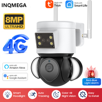 INQMEGA 8MP 4K Smart Tuya Camera 4G SIM Surveillance Security IP Camera with Anti-theft Siren Alarm Video Alexa Google Home Cam