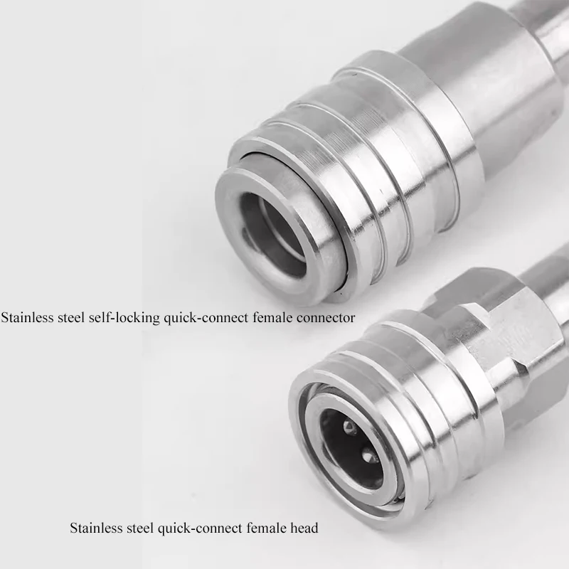 Car Wash Accessories High Pressure Water Gun Self-Locking Extension Rod Nozzle Stainless Steel Quick Connector Extension Rod