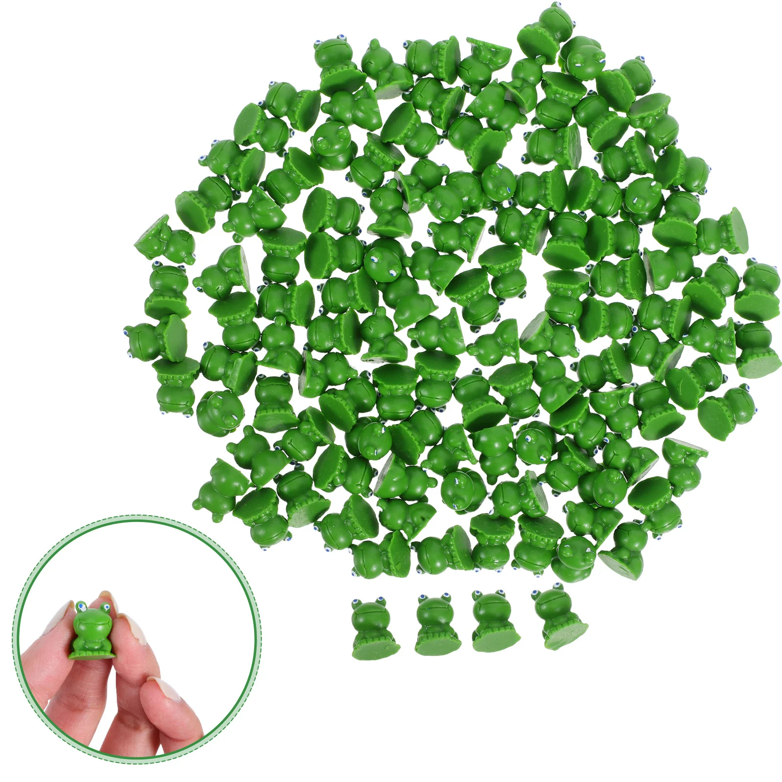 

120Pcs Mini Resin Frog Crafts Cute Miniature Car Dashboard Decoration Fairy Garden Moss Landscape Micro Scenery