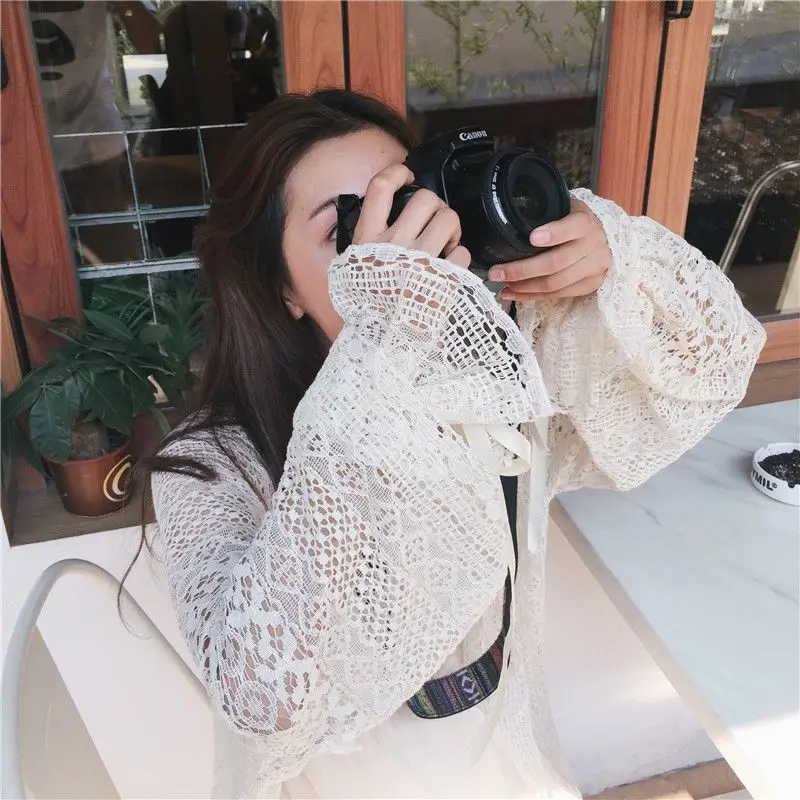 Lace Cardigan  Harajuku Coat Seet Cutting Labels Special Offer Summer Women Clothing Tops Thin Extravasation Sunscreen Jacket