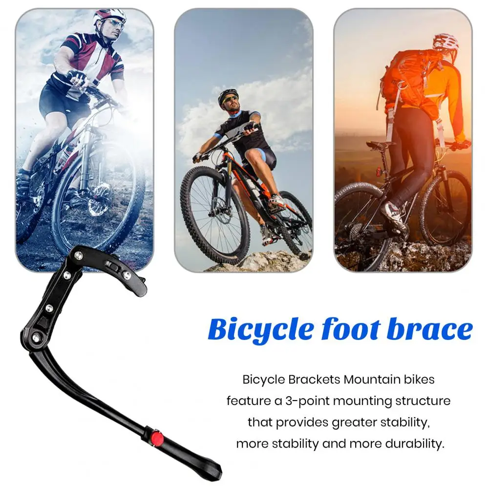 Adjustable Bicycle Kickstand Durable Bicycle Kickstand Stable Height Adjustable Bicycle Side Stand with Non-slip Rubber for Road