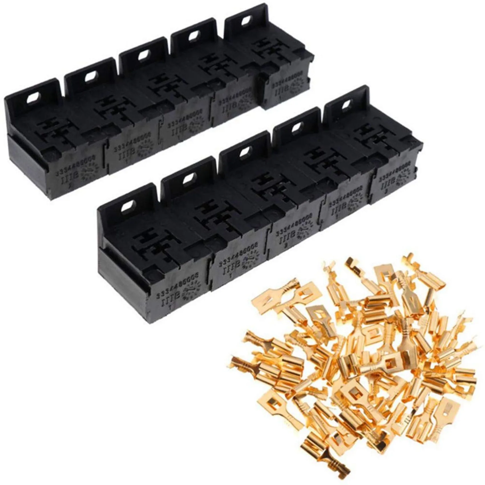 Car Auto 30A-80A Relay Bracket Terminal Case Holder Relay Base Holder 5 Pin Socket dengan 50Pcs 6. M Terminal untuk Mobil