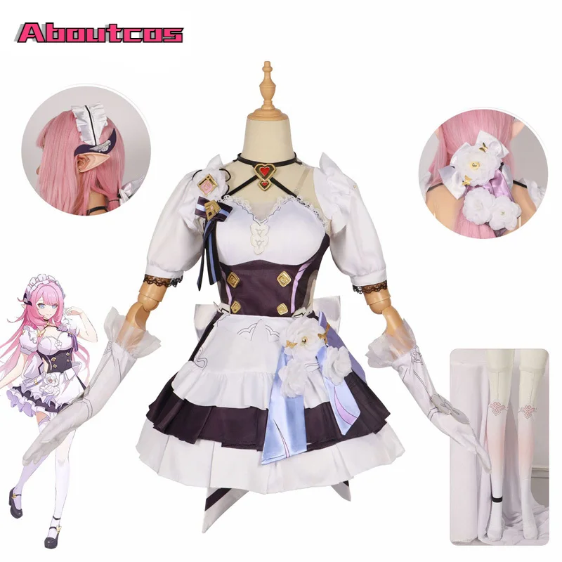 

Костюм горничной игры Honkai Impact 3 Elysia Kingdom, Aboutcos, косплей-костюм Miss Pink Elf