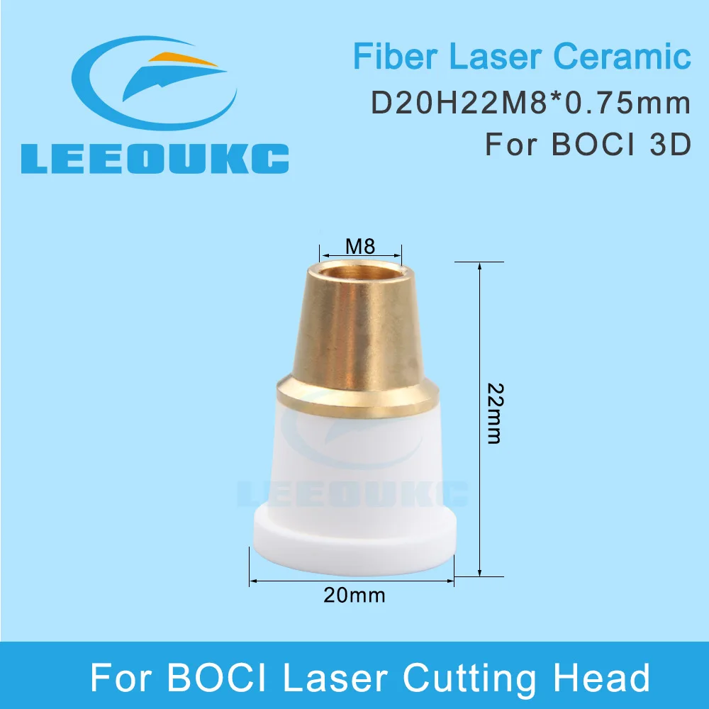 

LEEOUKC BOCI Laser Cutting Ceramic D20 H28 M8 Nozzle Holder for BOCI Laser Cutting Head BLT441T BLT421T BLT520H Free Shipping