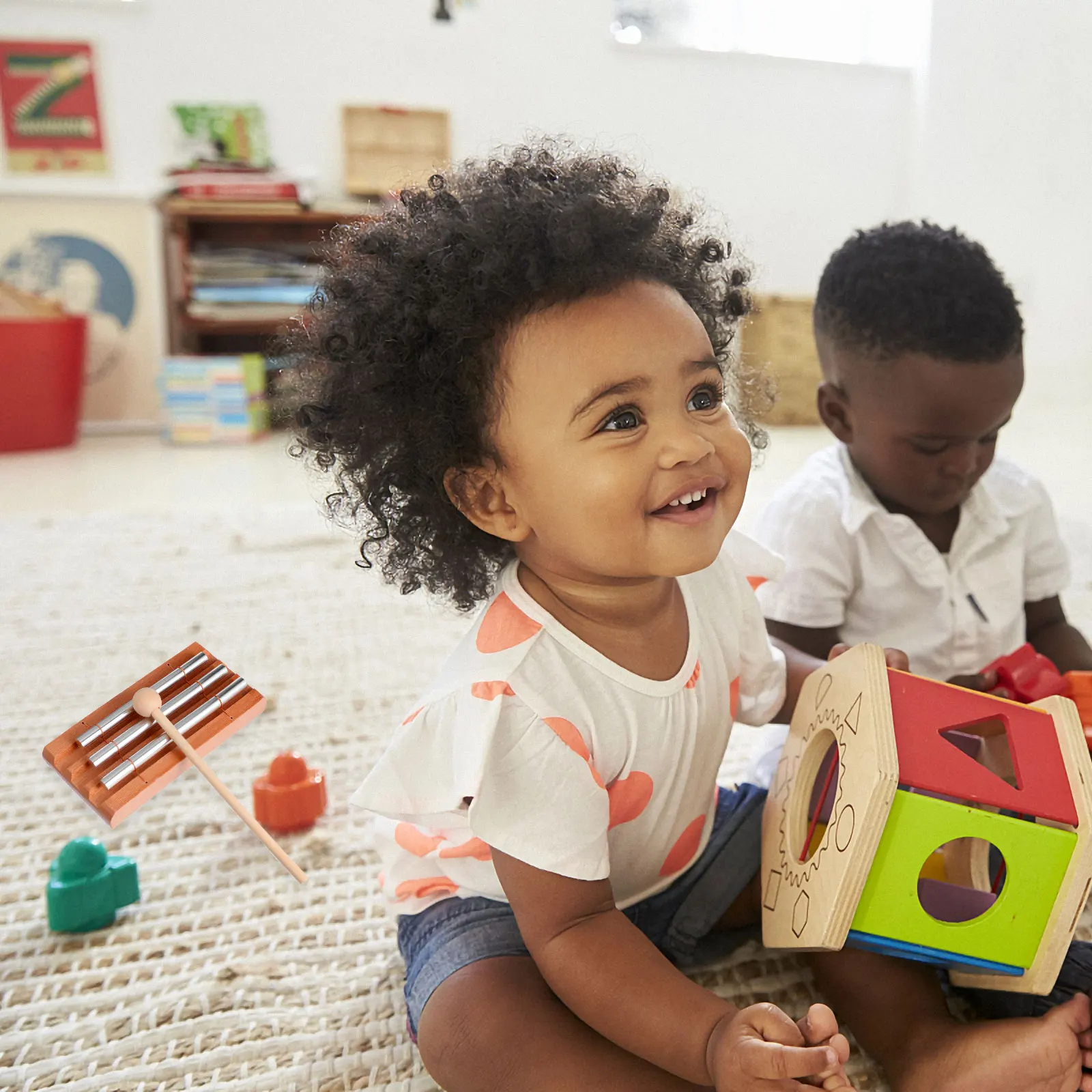 Campana de mesa de 3 tonos, instrumentos musicales, juguete educativo de percusión, uso duradero a largo plazo, escucha para niños, desarrollo cognitivo