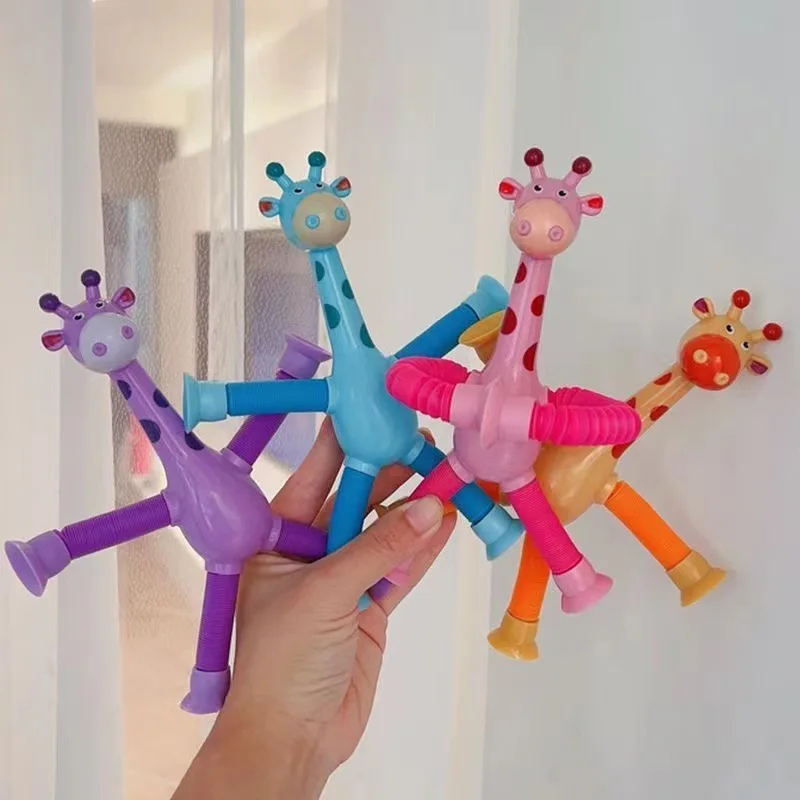 Jouets de girafe avec ventouse pour enfants, jouets drôles pour enfants, cadeau mignon