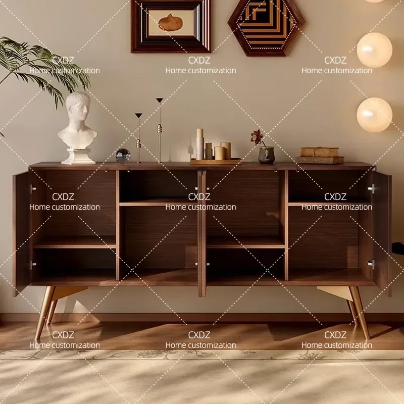 [Shuangfeng Factory] American old pine cabinets, all solid wood dining side cabinets, retro living room against the wall