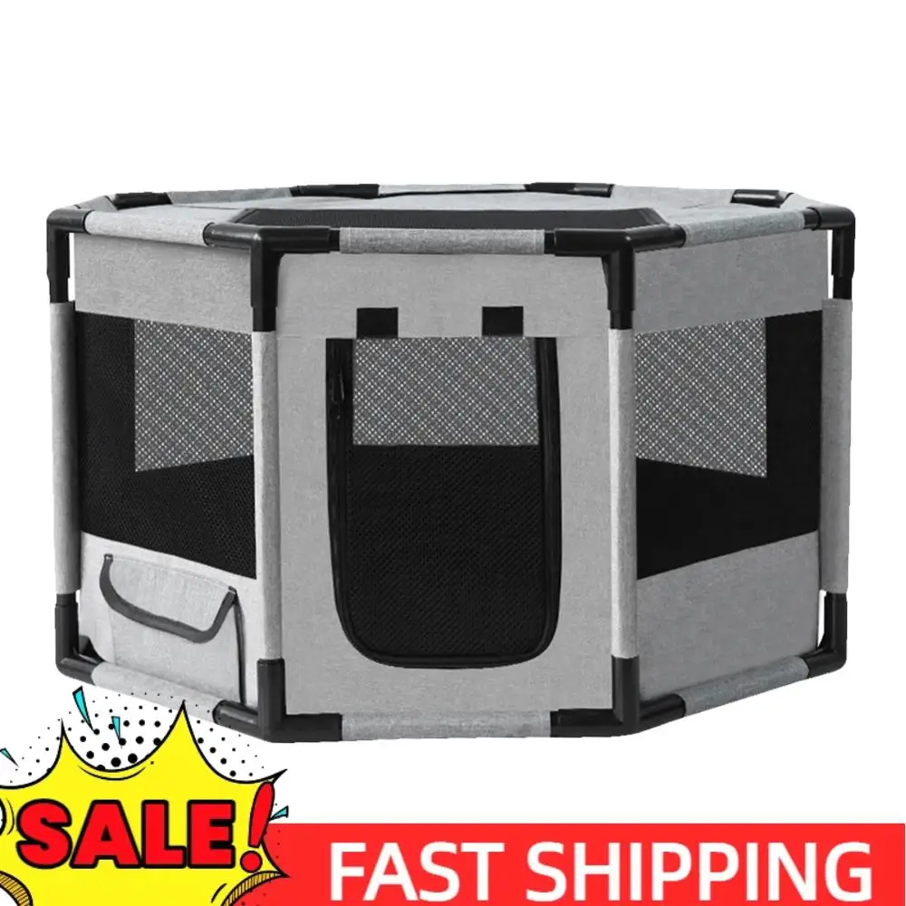 

Восьмиугольный дышащий сетчатый ящик для собак, ткань Оксфорд, большие заборы для кошек/собак, водонепроницаемая восьмиугольная клетка для домашних животных, забор для щенков, собак, кошек