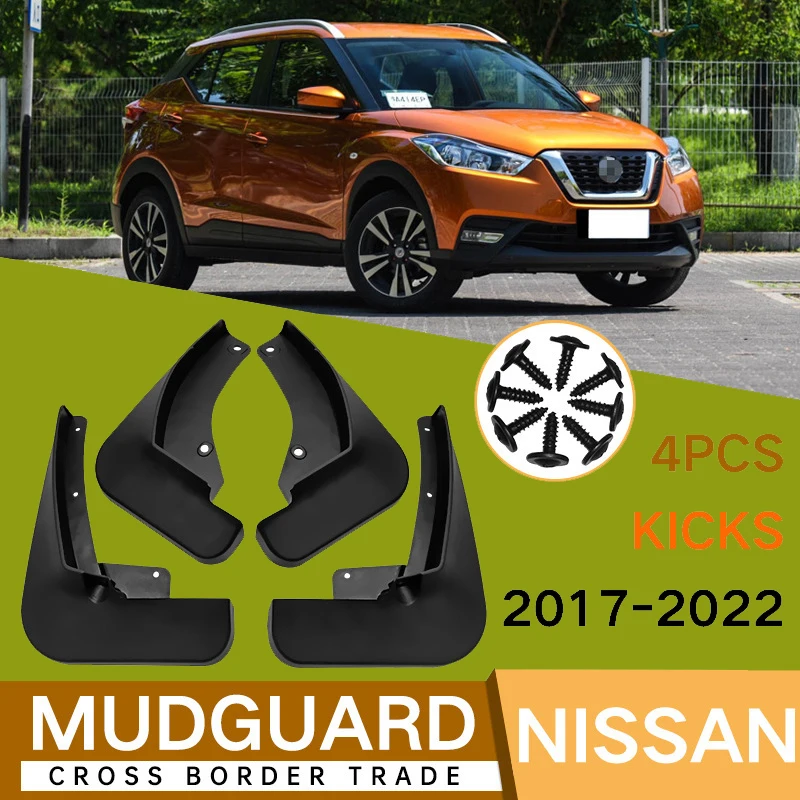 

4Pcs For Nissan Kicks 2017-2022 2018 2019 2020 2021 Car Tires Fenders Waterproof Mudguards PP Plastic Accessories