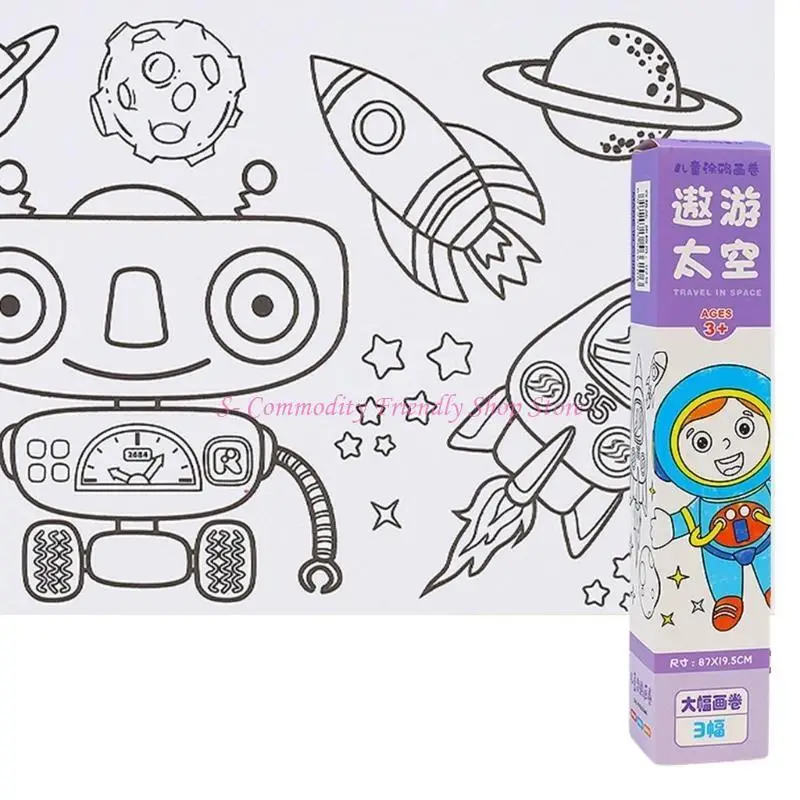 어린이 예술적 탐험지 롤 키즈 크래프트를위한 85ae 색칠 종이