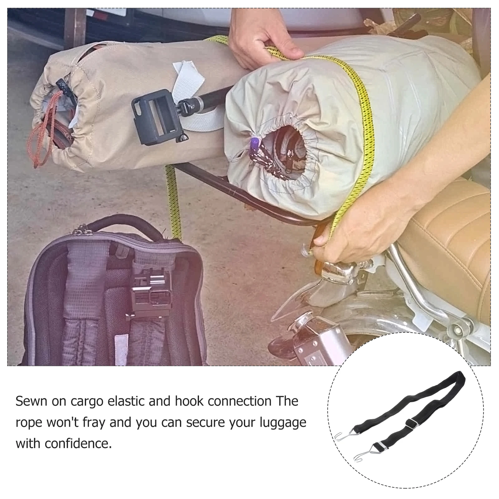 

4 Pcs Flat Bungee Cord Luggage Rope Straps Adjustable Elastic Fastening for Heavy Duty Cargo