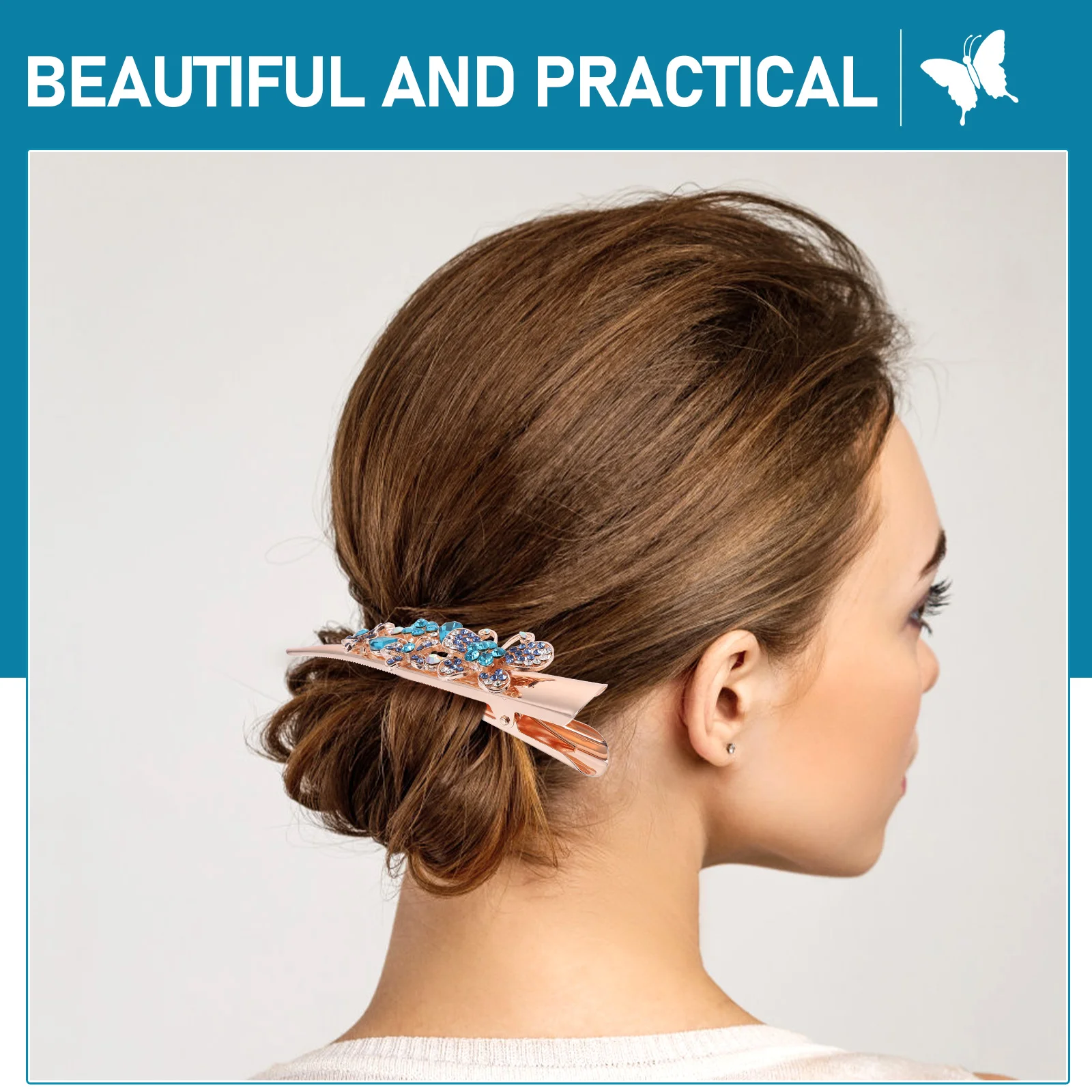 

Sturdy Rhinestone Hair Clips Women Vintage Large Barrette Party Dance Costume Accessory Halloween Carnival Cosplay For