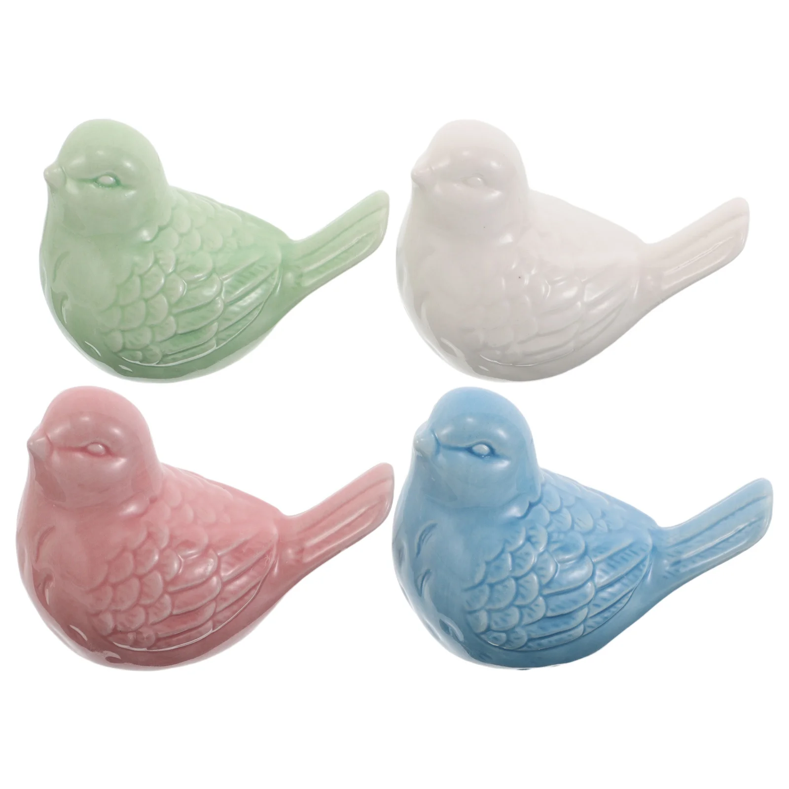 

4Pcs Ceramic Bird Decorative Miniatures - Handcrafted Small Animal Statues for Fairy Garden Bonsai Pot Terrarium Desktop Display