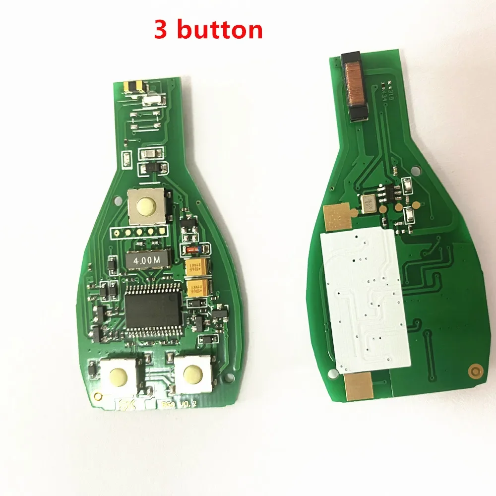 Clé à distance pour Mercedes Benz, 2/3 boutons, 433Mhz, Style BGA, Mercedes Benz Classe A, B, S, E, W203, 204, 205, 210, 211, 212, 221, 222, Support